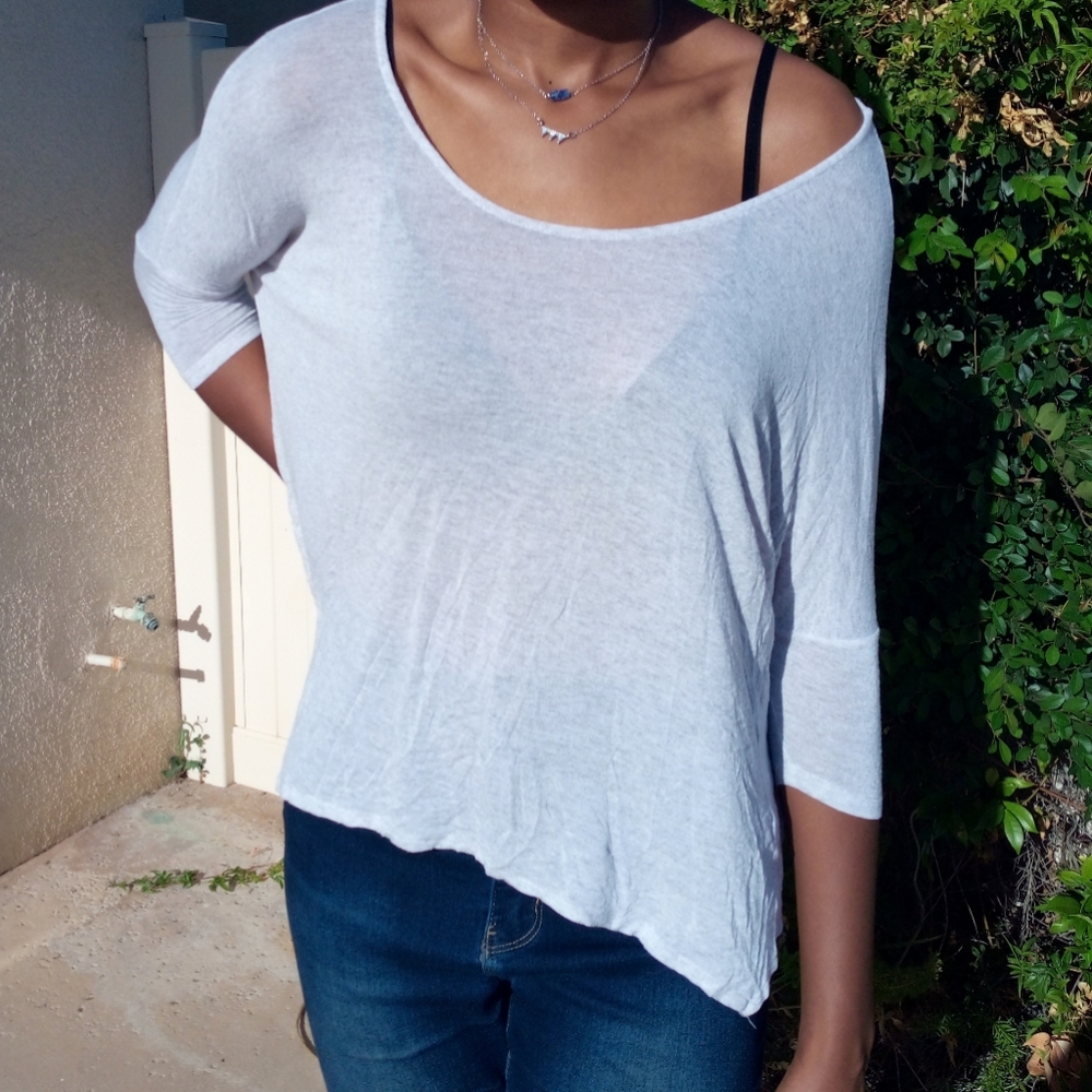 Sparkle & Fade gray see-through top 🐭